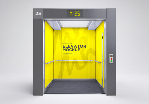 Modern Elevator Interior Mockup - Front View