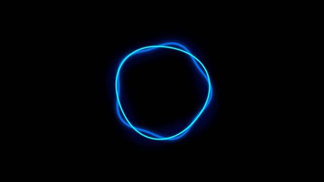 Futuristic AI Voice Assistant Loading Ring Seamless Loop Glowing Blue Neon Motion Graphic 4K Animation