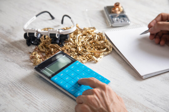 Man with a gold jewelry. Investment and success