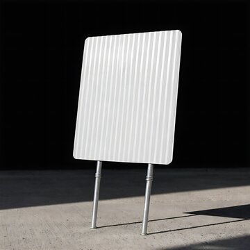 Blank white corrugated plastic yard sign mockup standing on green grass patch against a clean neutral background