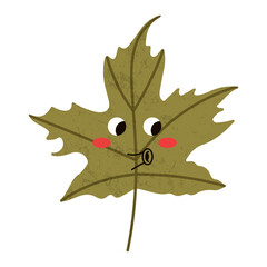 Naklejka premium Autumn Leaf Character Illustration