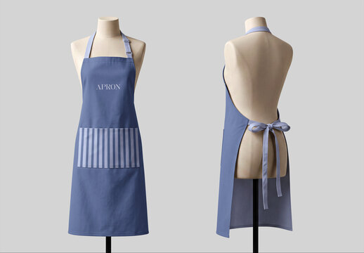 Kitchen Apron Mockup with Front and Back View