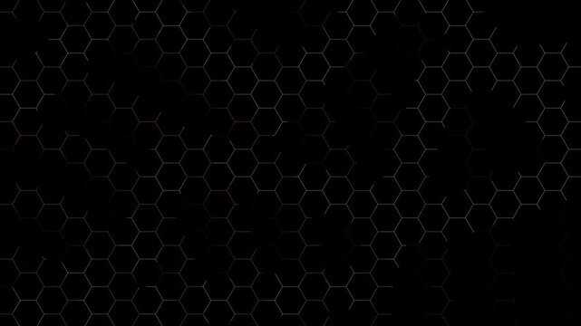 Dark hexagon grid pattern displays subtle glowing light over a dark tech background sheet. Modern website banners apply this hexagon grid. Hexagon grid shines clear.