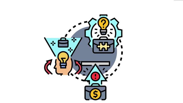 Creative thinking generating solutions for challenges, developing new concepts and strategies, and transforming problems into successful business outcomes through ideation and development