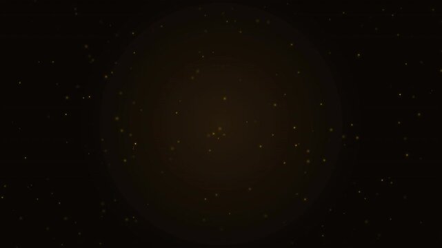 Golden dust particles and light motes drifting against a dark background in a seamless motion loop.