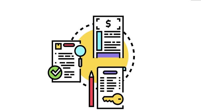 Workflow connecting payment terms, document verification, and finalized deal, representing the successful completion and endorsement of a business or legal arrangement