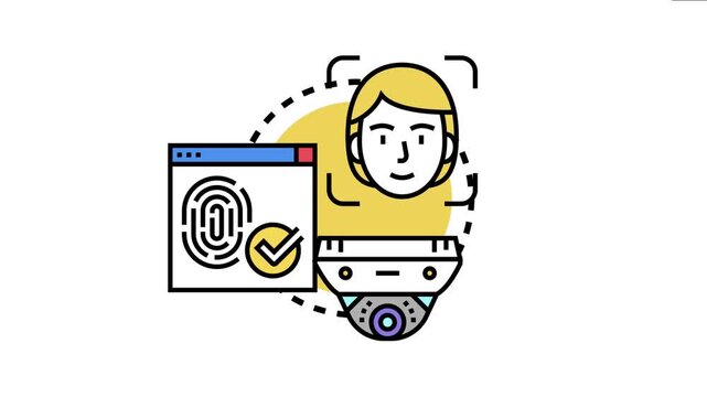 Person's face and fingerprint data getting approval for transmission, concepts of digital identity, privacy, security, and consent in modern technology