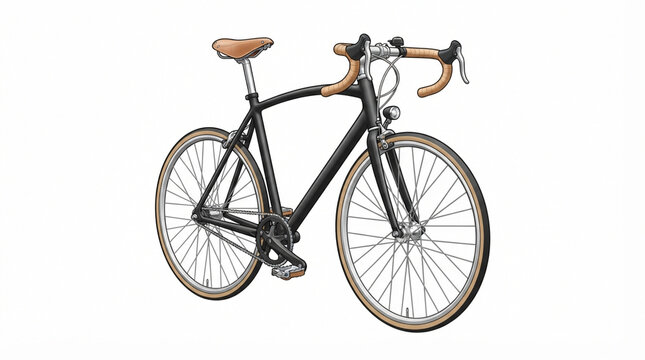 Classic vintage style bicycle with leather seat and handle grips.