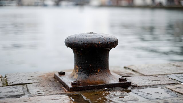 Old Mooring Bollard on a Silent Quay