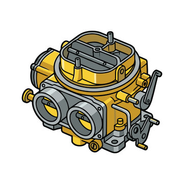 Engine Twin Barrel Carburetor Spare Part Illustration