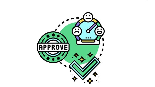 Approved manufacturer guarantee badge showing quality satisfaction, excellent service, and client trust, providing reliability confirmation and product validation for consumers
