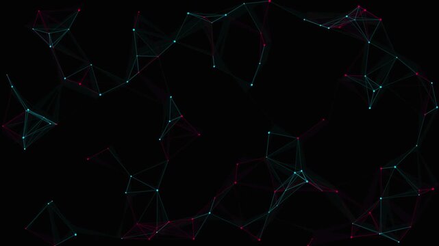 Cyber Plexus Grid Loop Neon Magenta and Cyan Particle Network