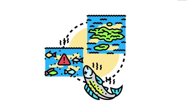 Aquaculture water quality health checking identifying issues with pond conditions resulting in environmental pollution and fish disease, focusing on ecosystem management and sustainable farming