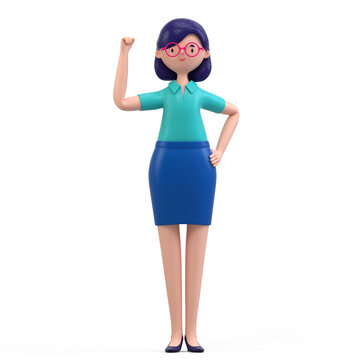 A woman with a raised fist