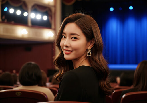 Portrait of happy young asian businesswoman or analyst looking at camera with her colleague analyzing data analysis in dynamic business strategy investment planning meeting.