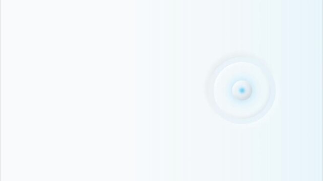 Minimalist 3D Atom Particle with Orbiting Rings Clean Neomorphic White Blue Aesthetic High Quality Motion Graphics for Science and Technology Presentation