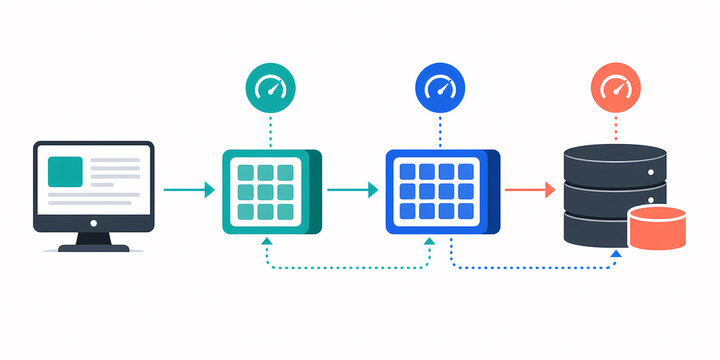 Cache hierarchy data access acceleration illustration