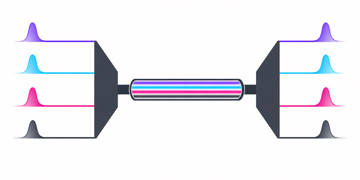 Optical fiber wavelength multiplexing illustration