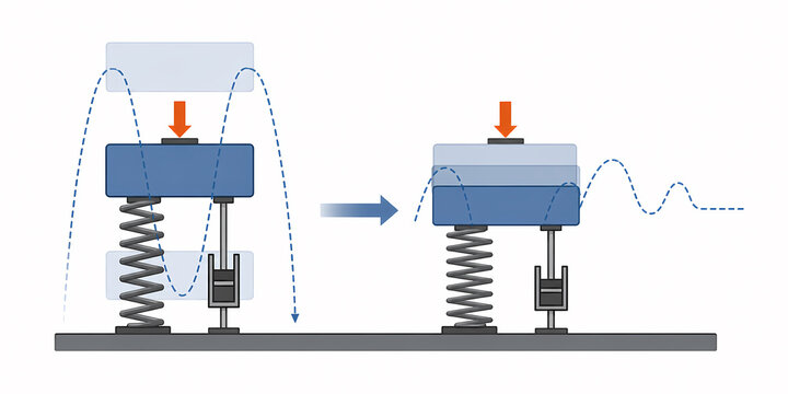 Spring damper vibration control illustration