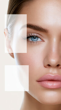 Woman with flawless skin displaying radiant beauty and perfect complexion, emphasizing facial care, anti aging, and professional dermatology for a healthy glow