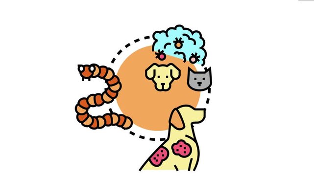 Arthropod transmitting illness to domestic animals like dogs and cats, showing disease spread and infection, highlighting health risks and veterinary concerns