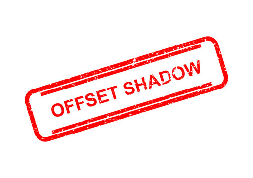 Red offset shadow stamp with bold text illustration
