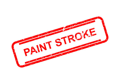 Red paint stroke stamp with bold text illustration