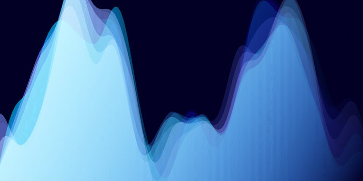 modern abstract blue wave background with layered gradient peaks and smooth curves for digital data visualization