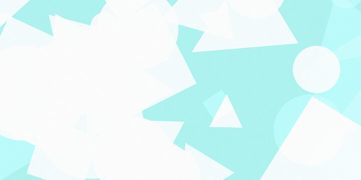 Modern abstract geometric shapes in white and light blue on a clean background