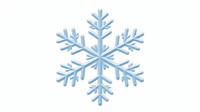 animated snowflake icon with blue shimmering ice crystals on a clean white background, winter holiday motif