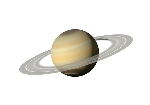 A detailed illustration of the planet saturn