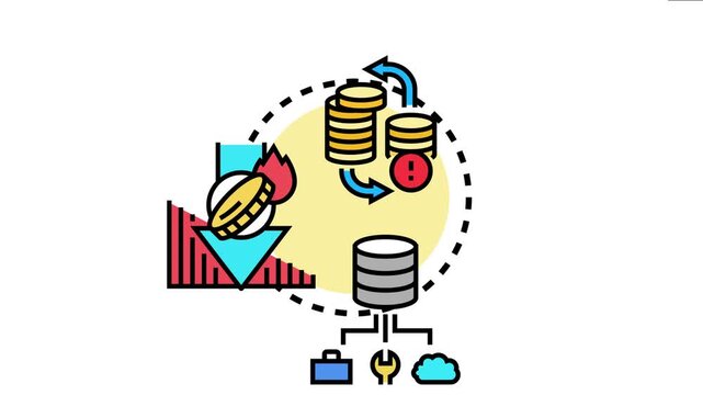 Asset depletion approach concept visualization financial resources decreasing, managing capital, wealth devaluation, and economic decline for business planning and investment strategies