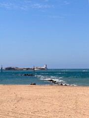 view from the Playa de Sancti Petri to the Castillo de Sancti-Petri island, vacation, Chiclana de la Frontera, Cadiz, Andalusia, Spain © keBu.Medien