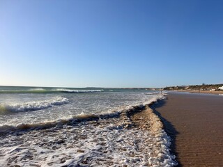 Waves crash on the beach of Conil de la Frontera, Playa los Bateles, Costa de la Luz, Andalusia, Spain © keBu.Medien