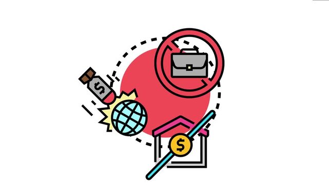Icon concept showing assistance and support for marginalized people facing social problems like unemployment, poverty, and global instability, highlighting vulnerability and the need for help