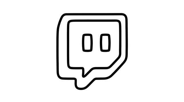 Minimalist Hand Drawn Live Streaming Chat Bubble Icon Outline