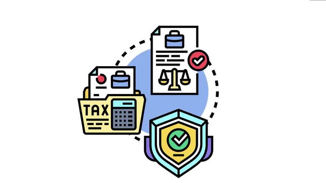 Vector depicting the interconnected concepts of assurance and compliance management, involving legal, regulatory, financial, and security elements with successful adherence