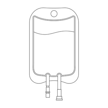 Infusion Bag Outline Icon Illustration on White Background
