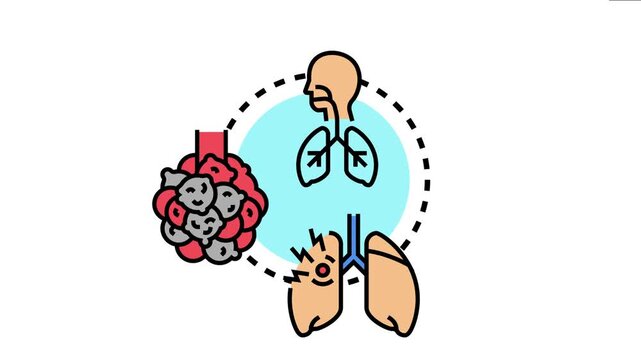 Abstract picturing respiratory system, lungs, and alveoli, symbolizing various lung ailments, breathing difficulties, and respiratory diseases demanding medical attention and treatment