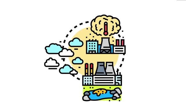 Environmental problems arising from industrial emissions, contributing to atmospheric changes and negatively impacting the surrounding ecosystem with contaminated water