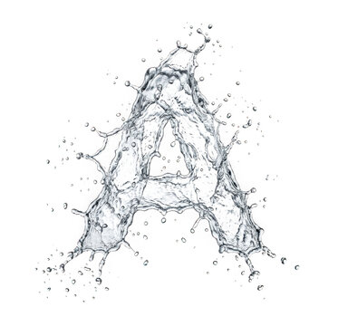 Letter a made of water splashes isolated on transparent background
