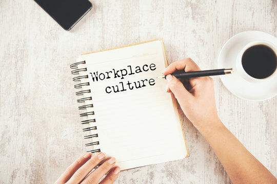 Workplace culture text on paper