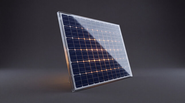 renewable energy solutions, a sleek bifacial solar panel elegantly captures its dual functionality and modern design