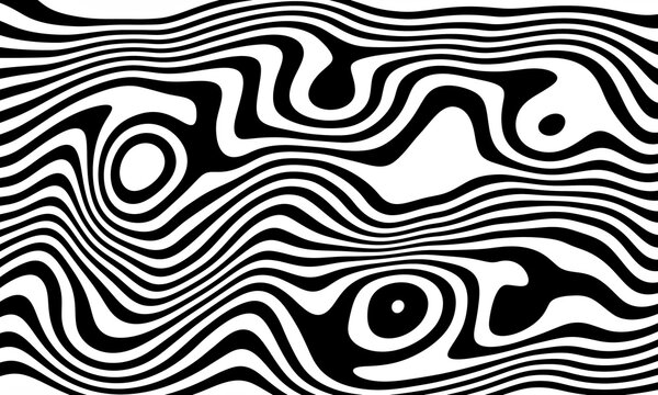 Abstract monochromatic wavy lines pattern featuring flowing distorted stripes for creative graphic design projects.