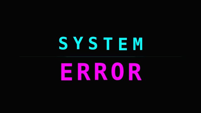 System Error and Rebooting Glitch Text Animation