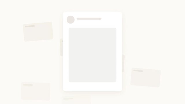 Social media post interface mockup animation for marketing.