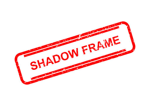 Red shadow frame stamp with text label illustration