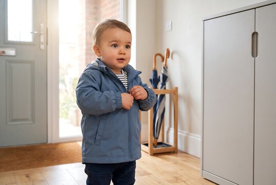 Young Child Getting Ready Independently At Home