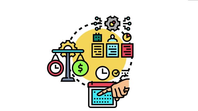 Auction countdown setup process visualizes online bidding. Event scheduling. And smart contract management. Bringing together time. Money