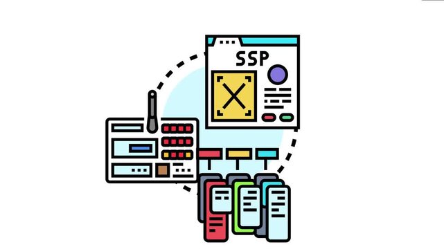 Auction timer setup conceptual image a digital platform managing ad requests and connecting various client devices for programmatic advertising and real time bidding procedures
